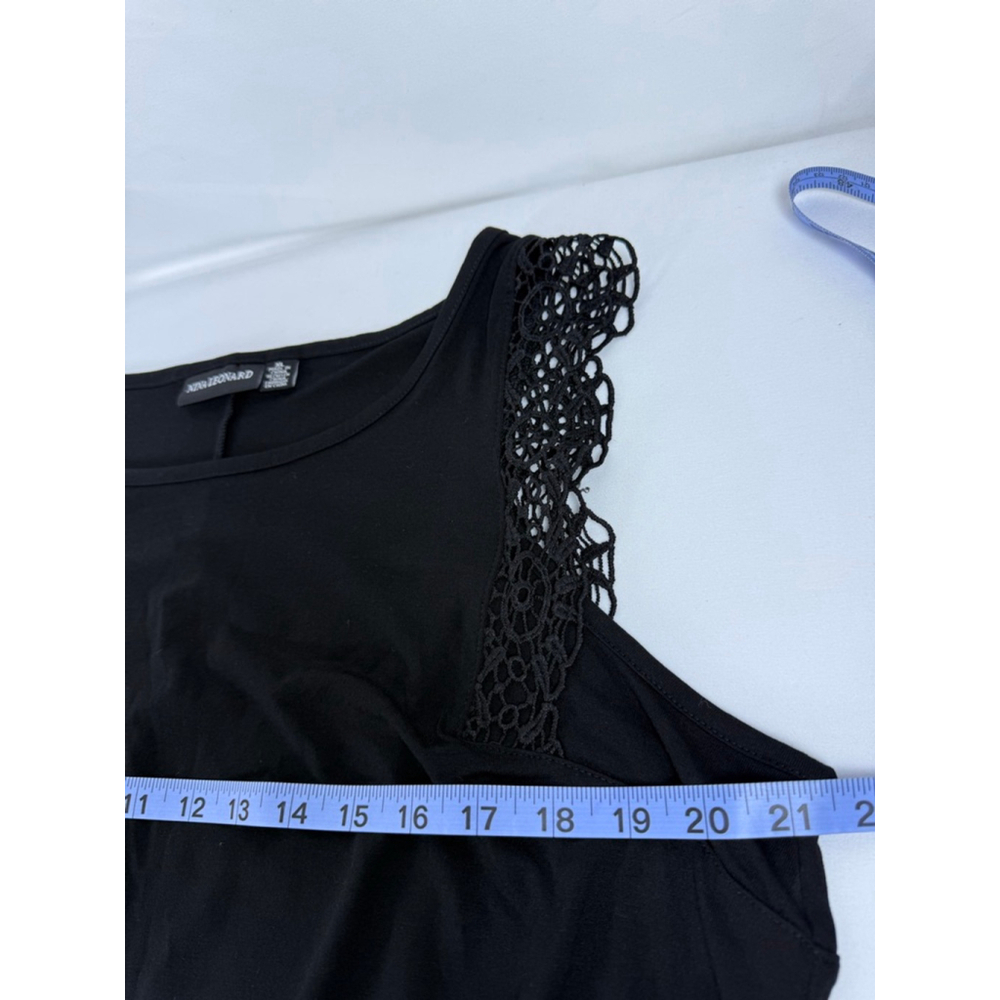 NWOT Women's Nina Leonard Black Lace Shoulder Sleeveless Dress XL - Picture 10 of 10